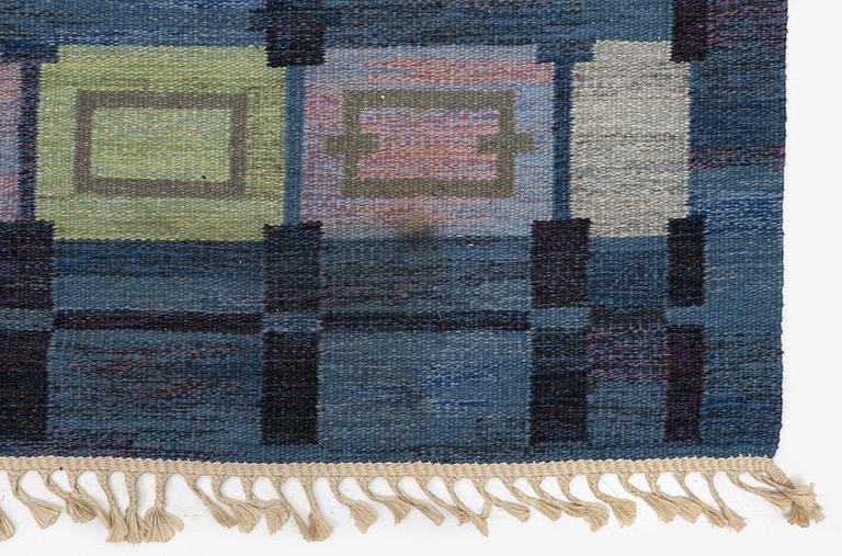 Judith Johansson, a carpet, 'Spise hall', flat weave, c. 283 x 199 cm, signed JJ.