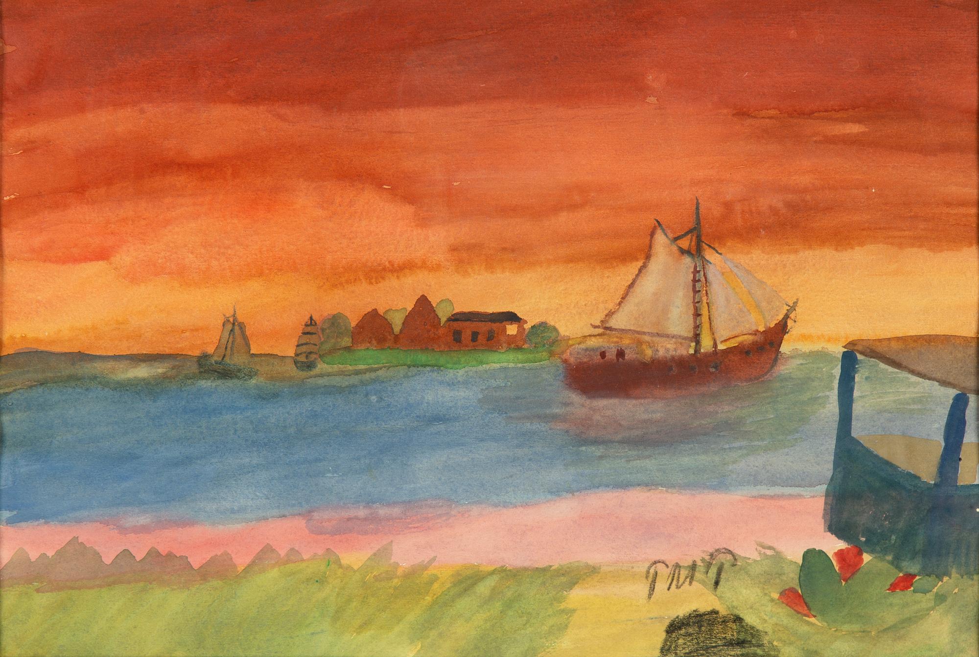 Primus Mortimer Pettersson, watercolor, signed.