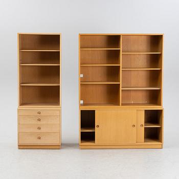 Børge Mogensen, two sections oak book cases, second half of the 20th Century.