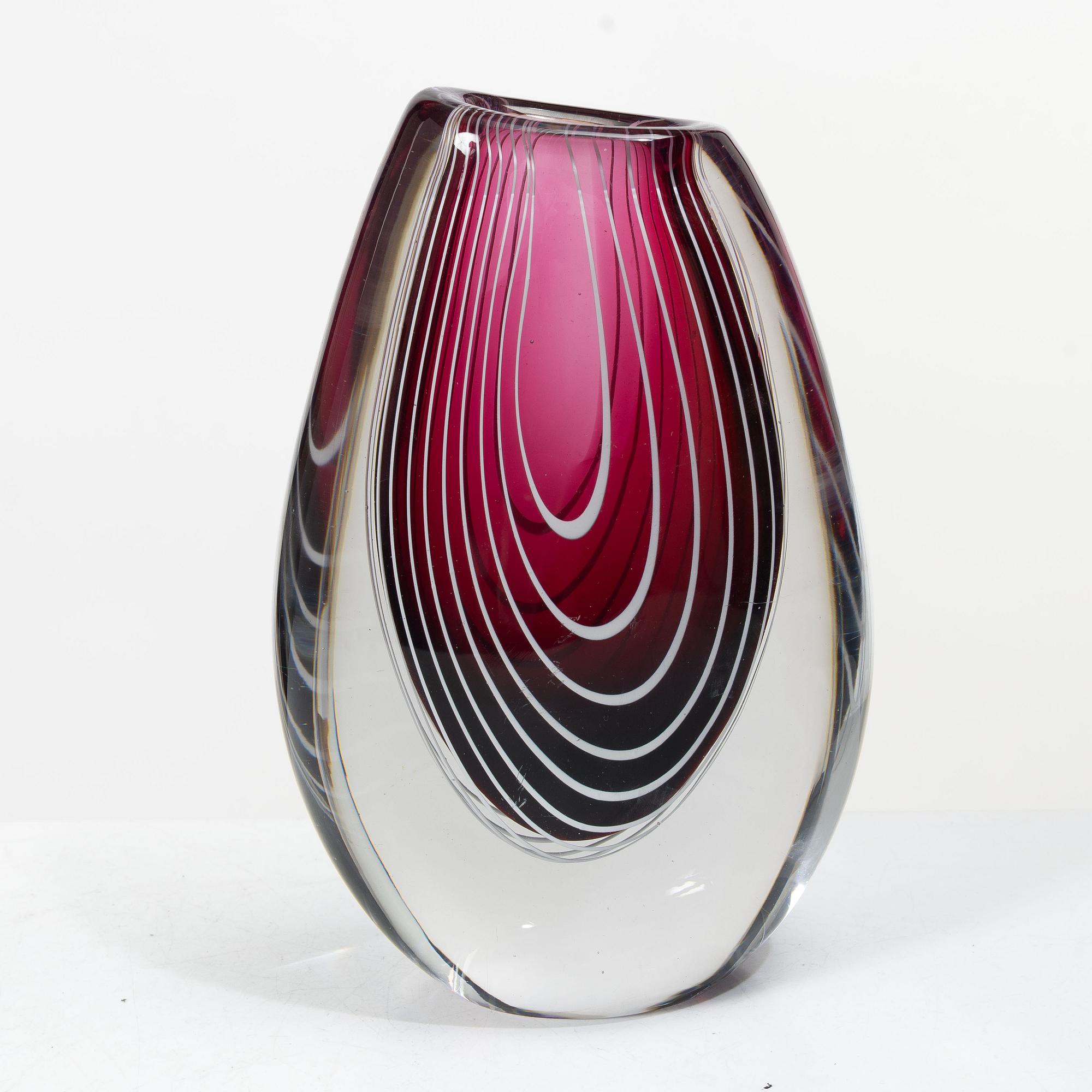 Vicke Lindstrand, vas, glas, Kosta, modell 1114, 1950-tal.