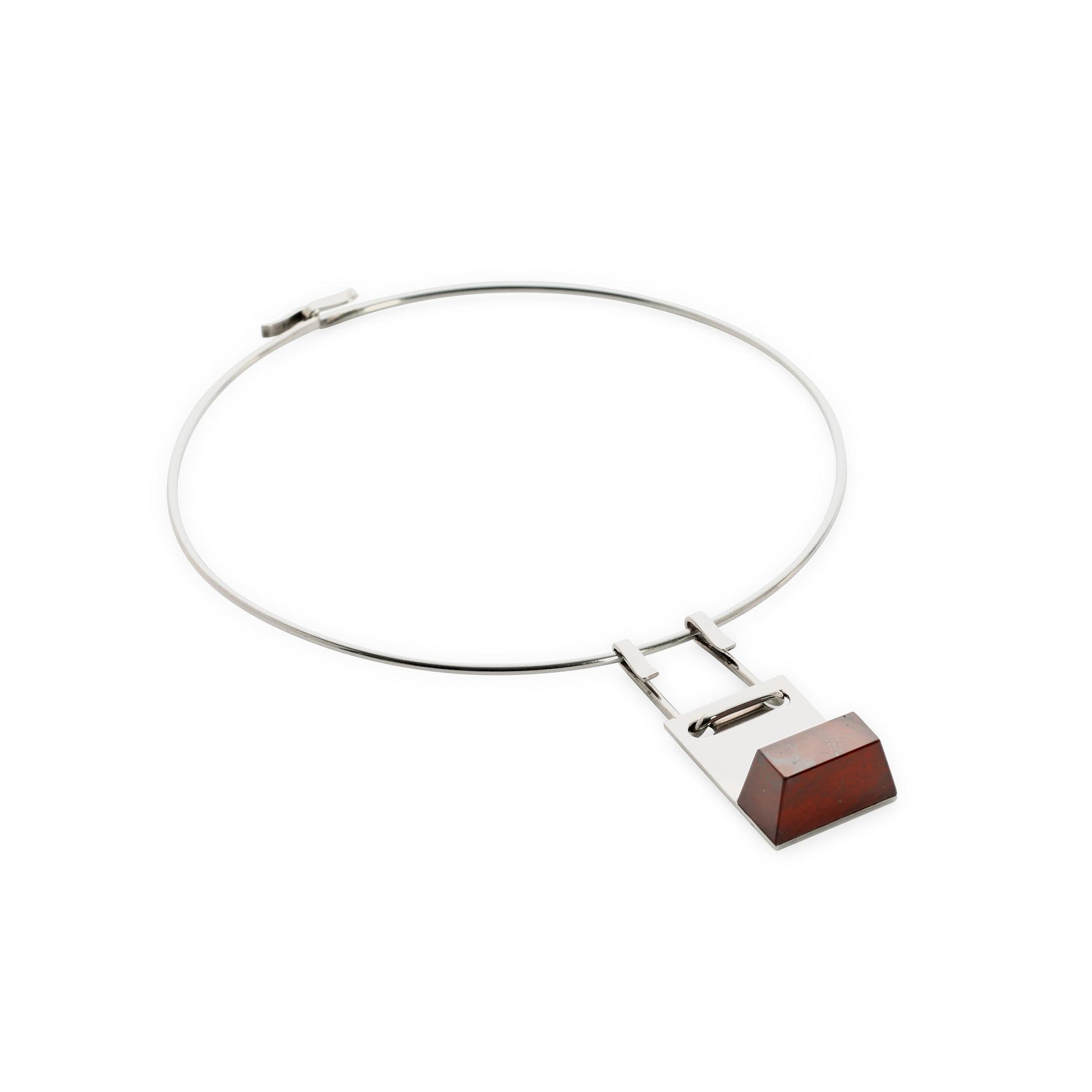 A Sigurd Persson sterling necklace with a pendant executed by Wolfgang Gessl, Stockholm 1981.