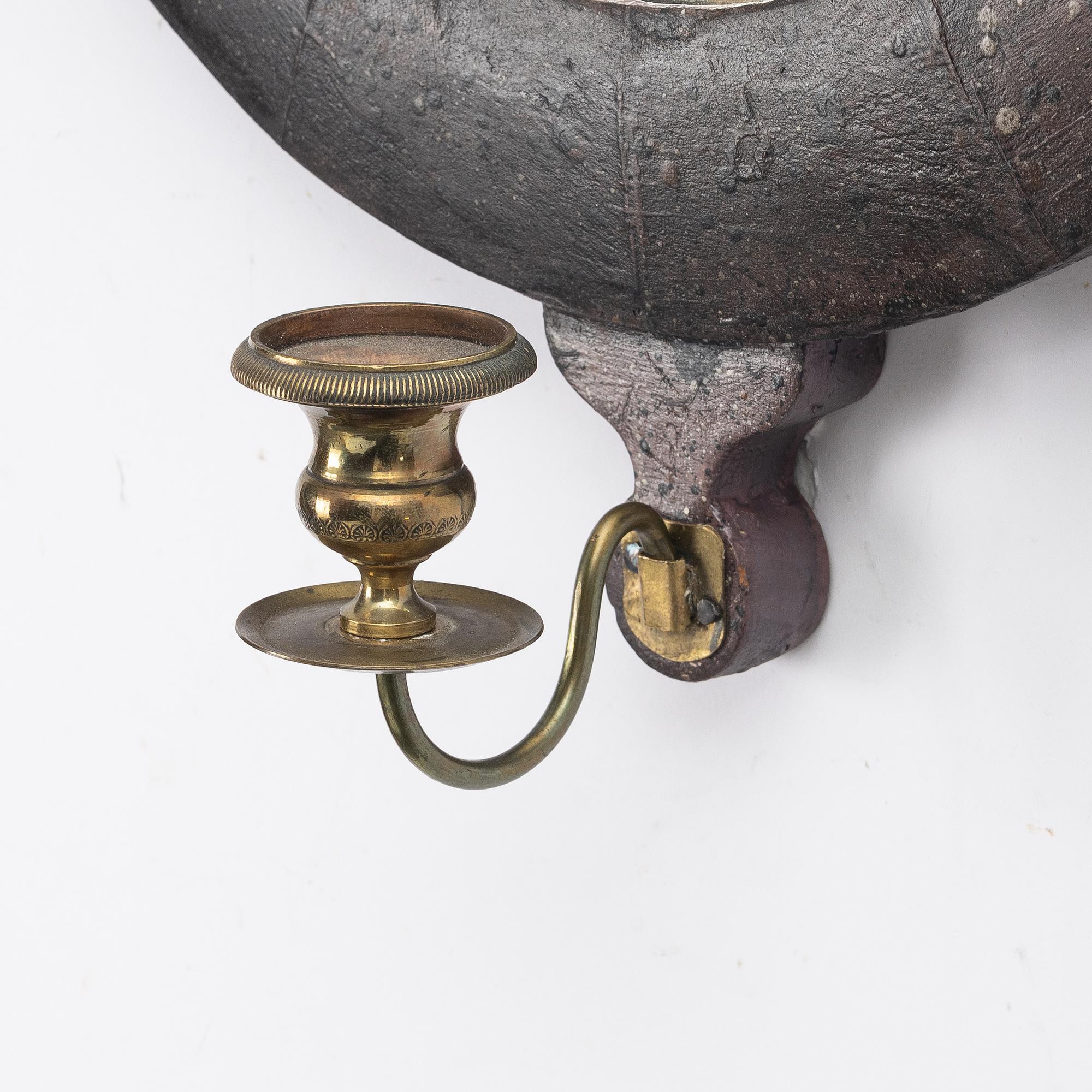 Spegellampetter, ett par, för ett ljus, Sverige, 1800-talets senare del.