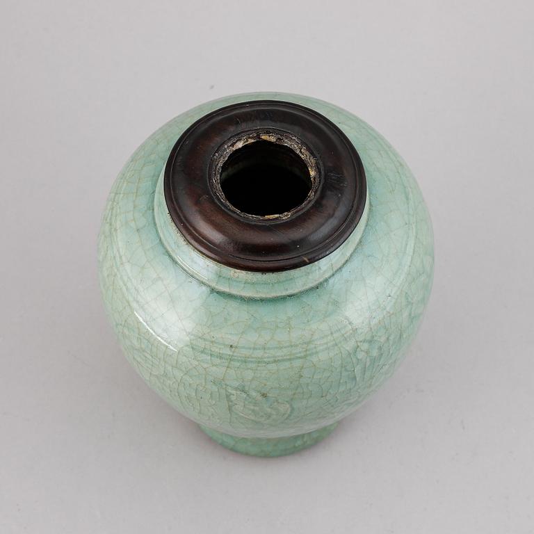 A celadon vase, Ming dynasty (1368-1644).