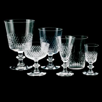 SERVISGLAS, 54 delar, "Diamant", Vicke Lindstrand, Kosta.