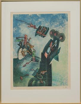 ROBERTO MATTA, färgetsning, signerad och numrerad 41/100.