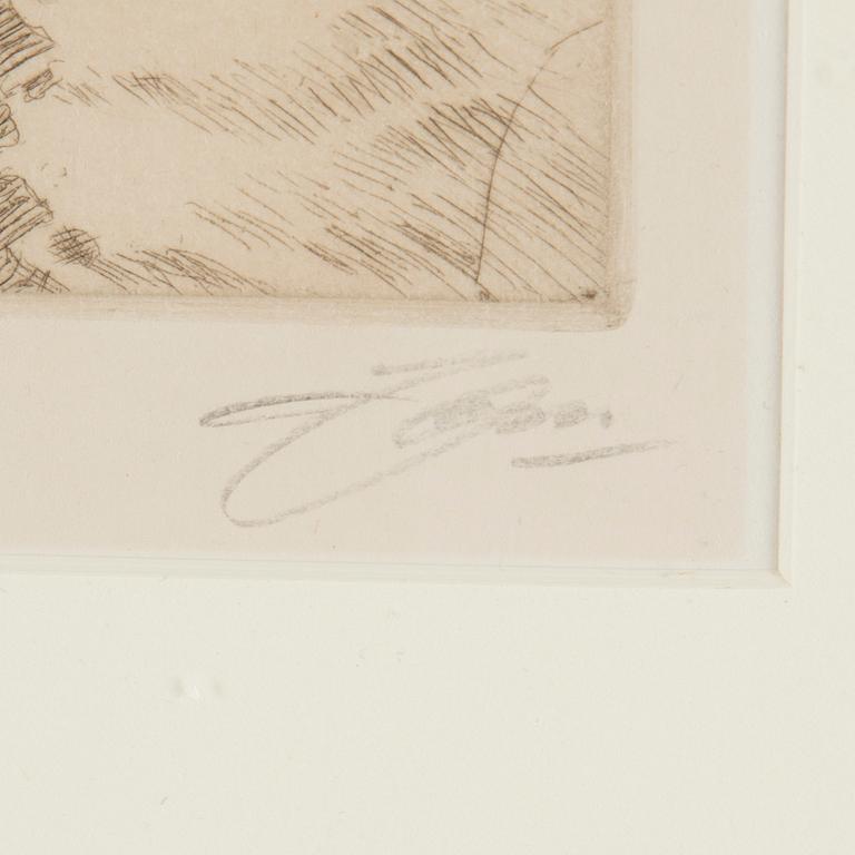 ANDERS ZORN, etching, 1915, signed in pencil.