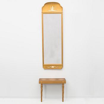 A mirror with table, first half of the 20th century.