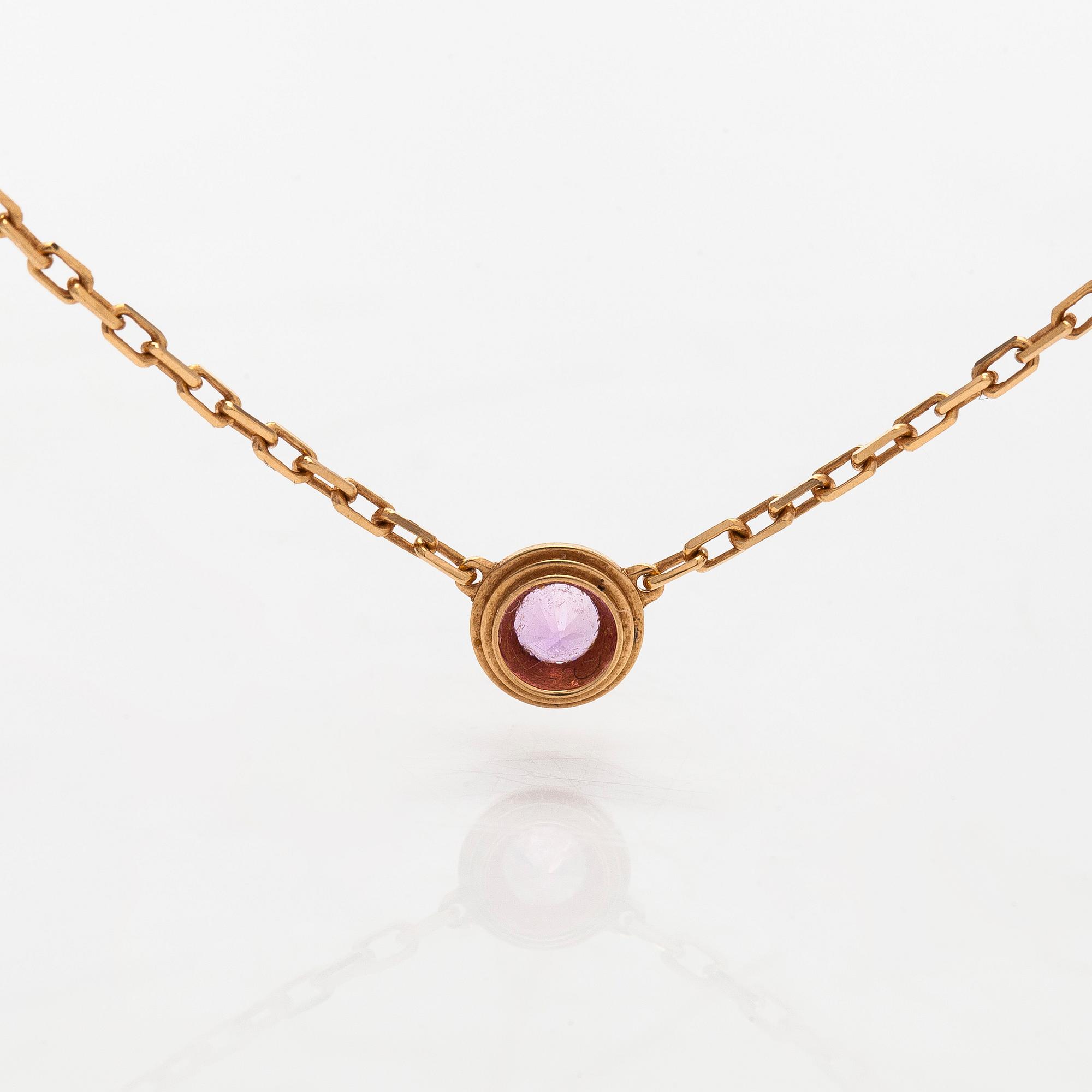 Cartier, necklace, D' amour 18K gold and pink sapphire.