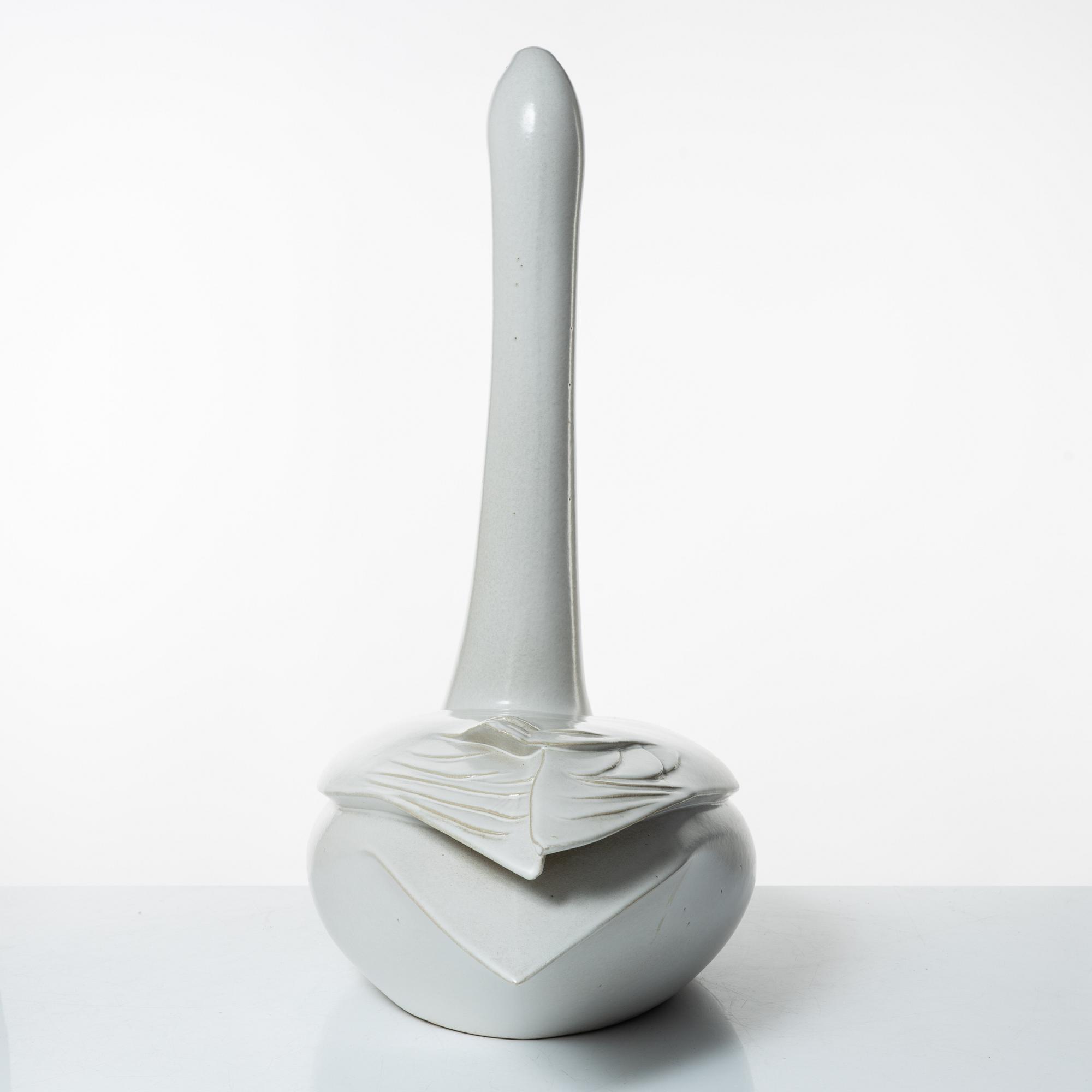 Paul Hoff, a stoneware sculpture of a swan, "Cyngus Cyngus", Gustavsbergs STudio, Sweden, 1986.