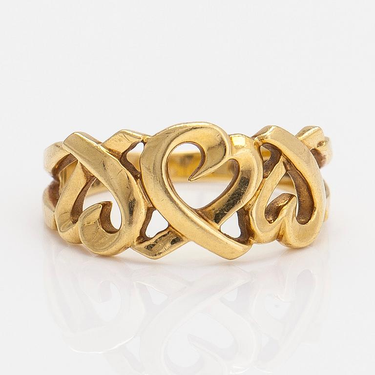 Tiffany & Co, Paloma Picasso, ring, "Loving Heart", guld 18 K.