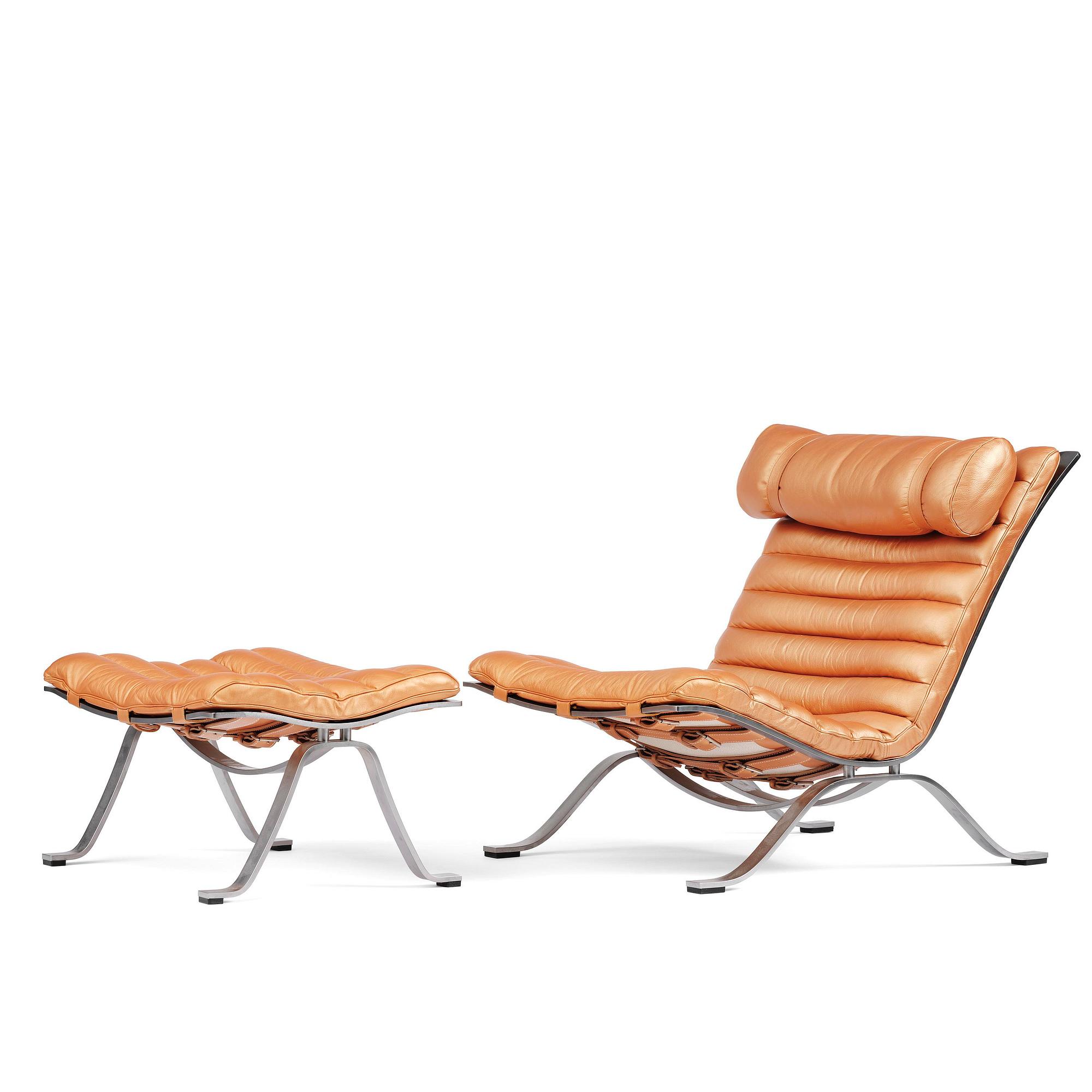 Arne Norell, an "Ari" easy chair with ottoman, Norell Möbel, Aneby, ca 2020.
