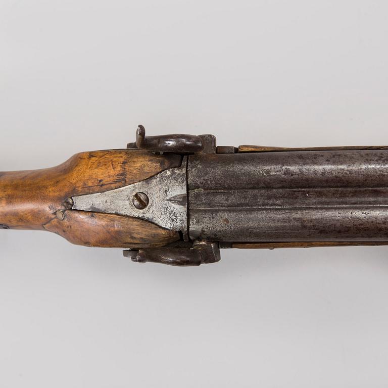 A double barrel caplock rifle mid 1800s.