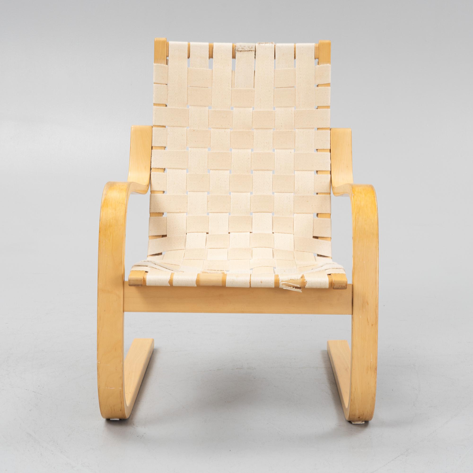 Alvar Aalto, a model 406 armchair, Artek, Finland.