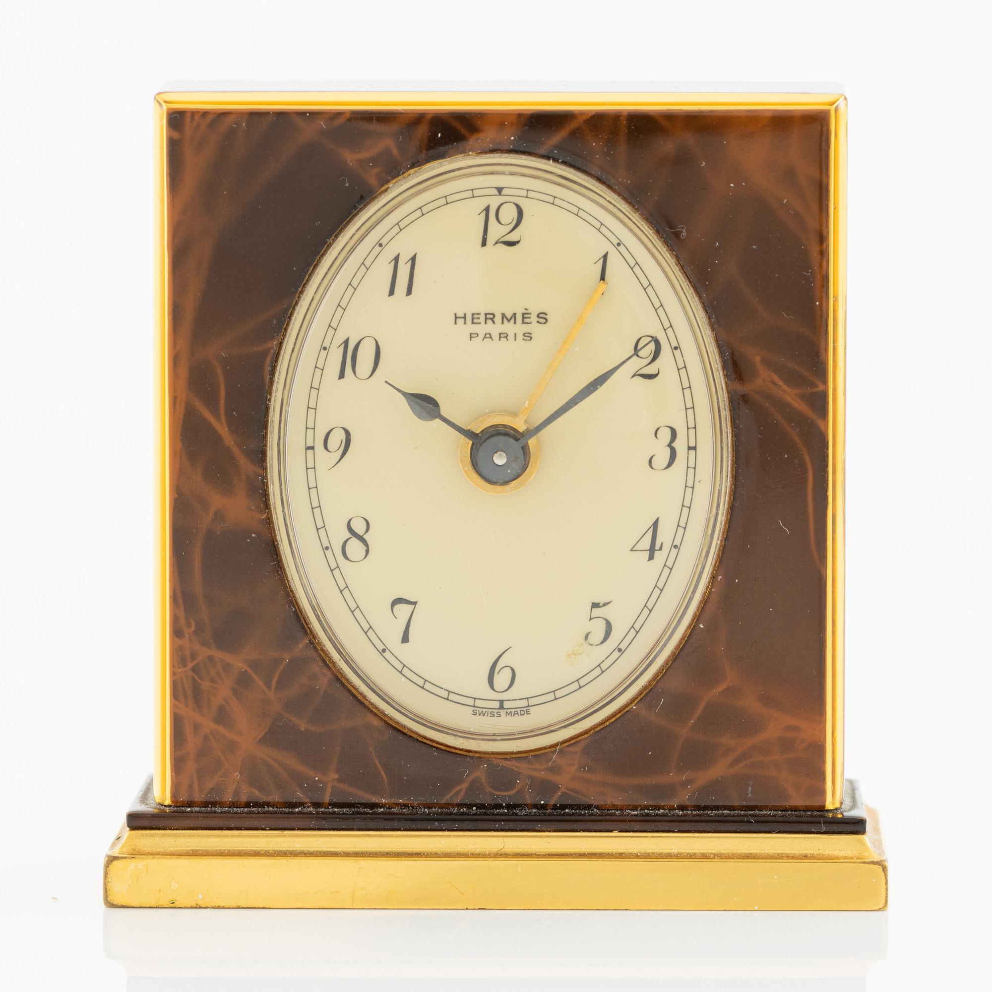 Hermès, table clock, 46 x 54 x 15 mm.