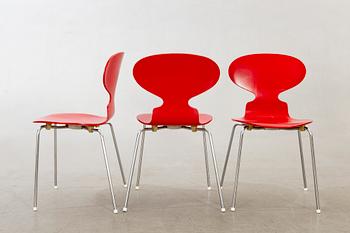 Arne Jacobsen, a set of four Myran chairs for Fritz Hansen later part of the 20th century.