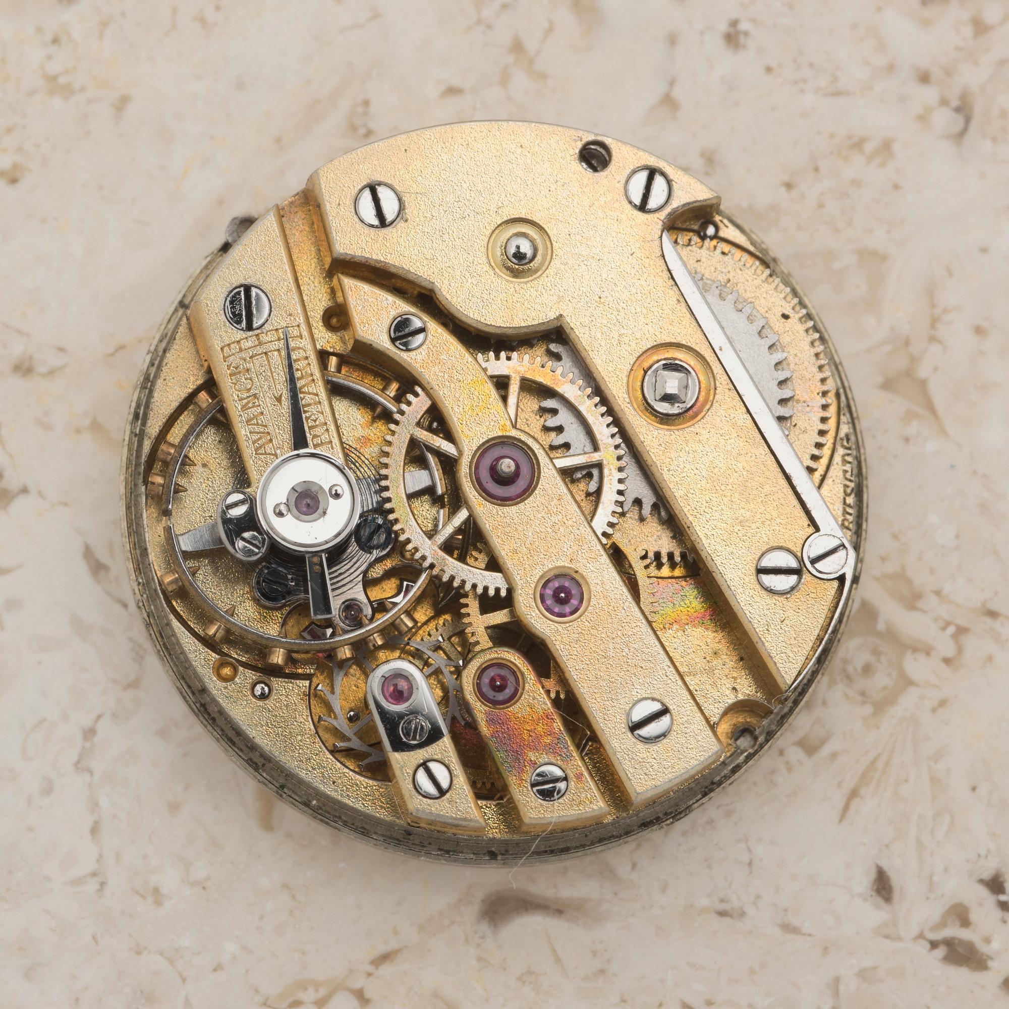 FRES. BORDIER, oval shaped pocket watch, 25 x 28 (43) mm,