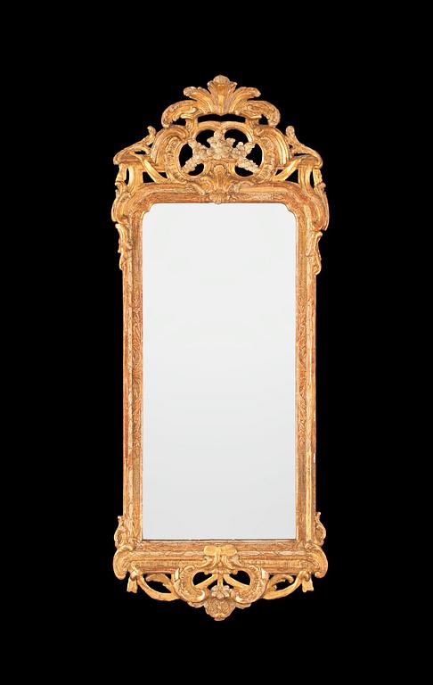 A Swedish Rococo 18th century mirror by J Åkerblad, master 1758.