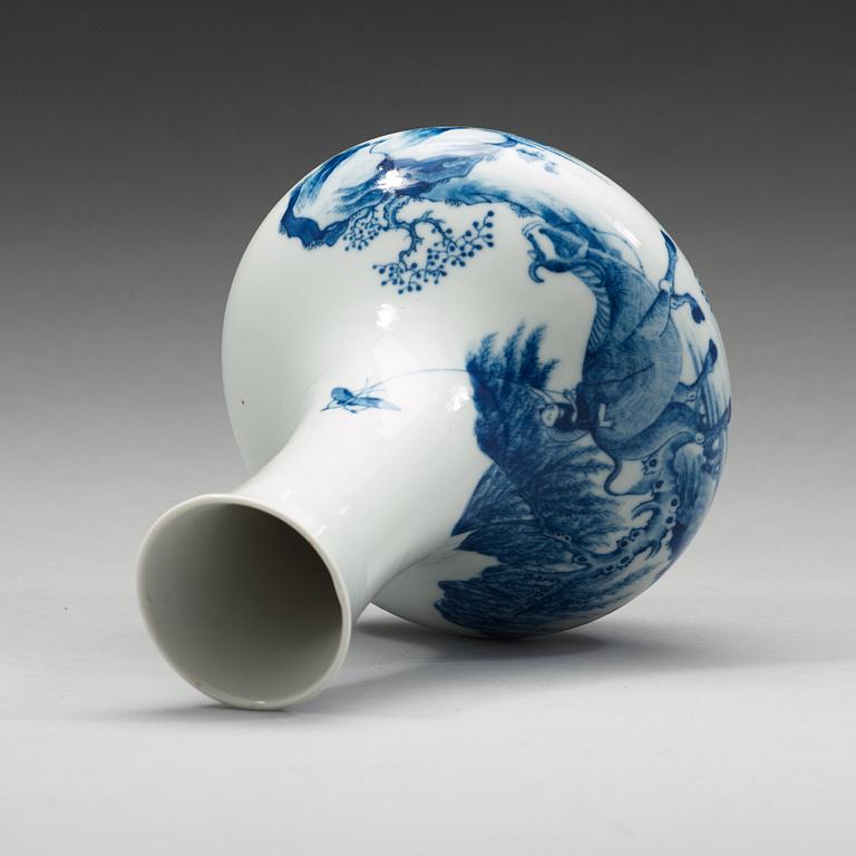 A blue and white vase, early 20th Century.