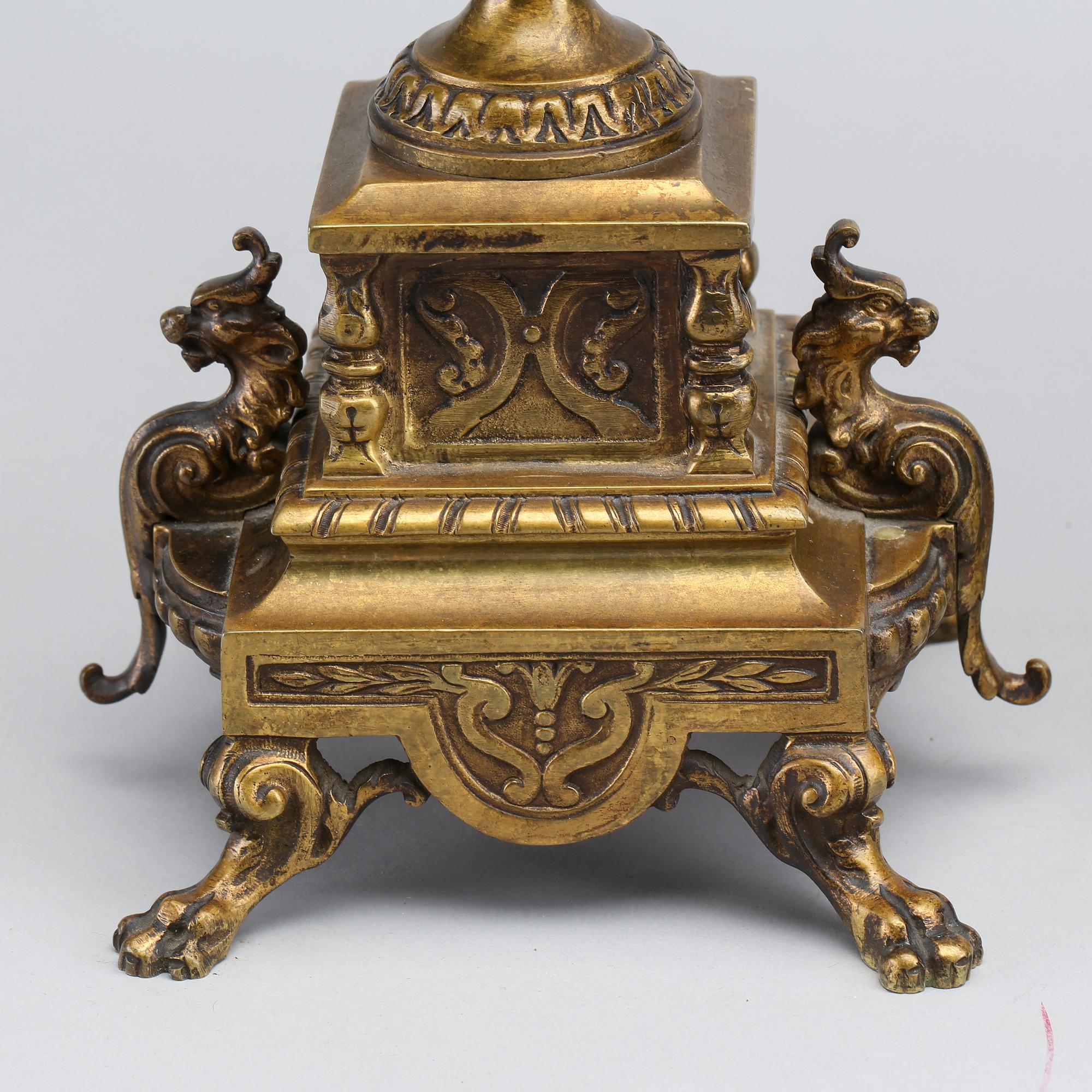 MANTEL PIECE, 2 PCS, early 20th century,