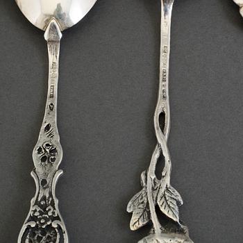 BESTICK, 19 delar, silver, 1800-1900-tal.