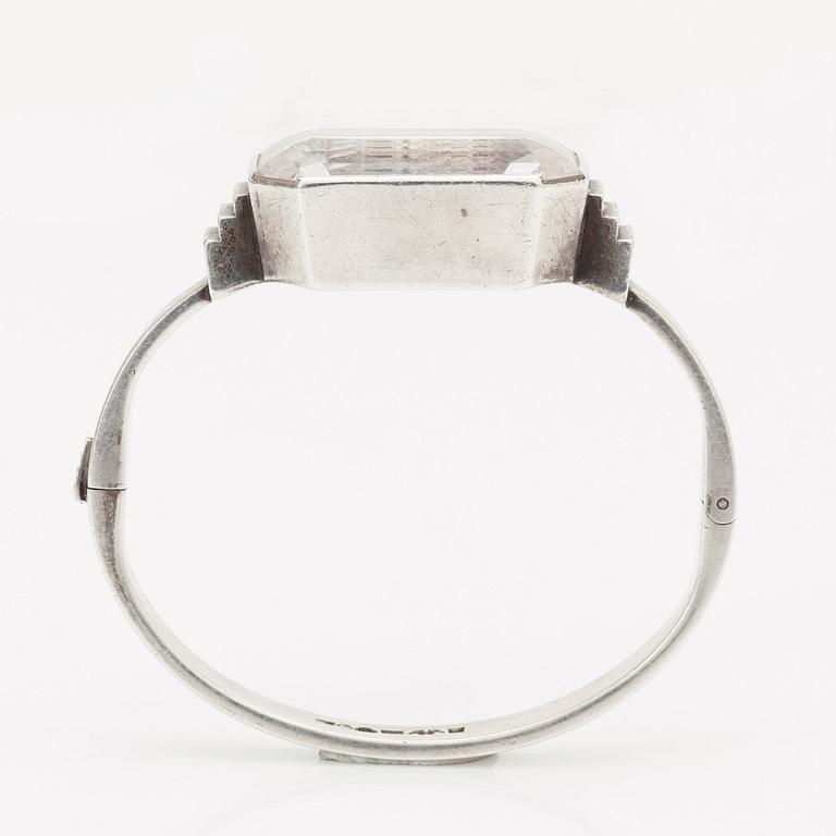 Wiwen Nilsson, a sterling and rock crystal bangle, Lund 1934.