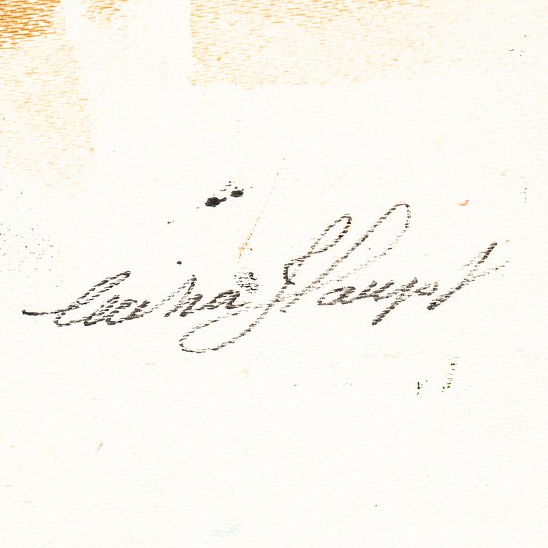 Cecilia Haupt, olja på pannå, signerad a tergo.