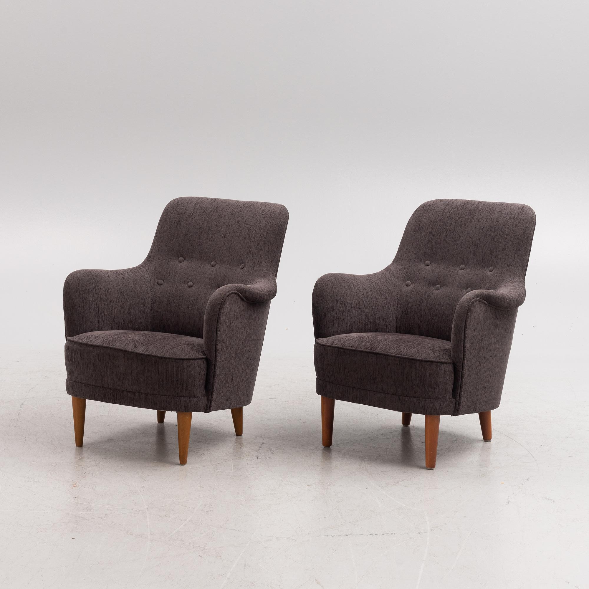 Carl Malmsten, fåtöljer, ett par, "Samsas".