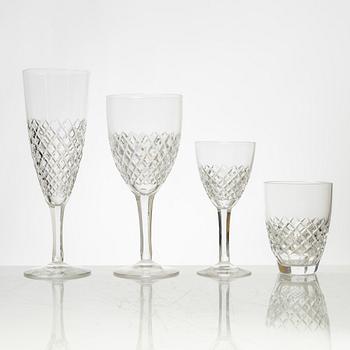 Vicke Lindstrand, glass service, "Blues", Kosta (45 pieces).