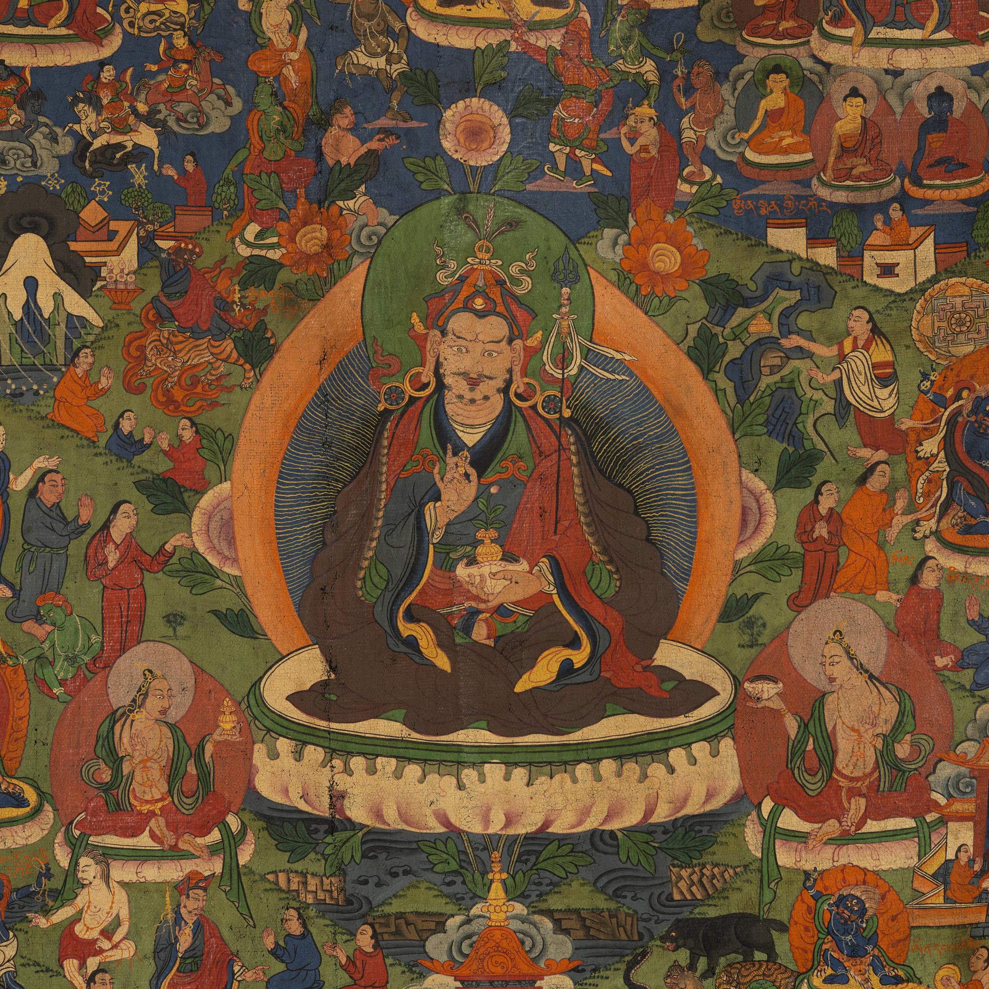 A Thangka of Padmasambhava, Tibet, 20th century.
