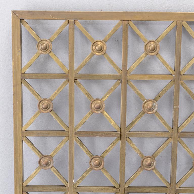 a pair of brass radiator covers, early 20th century.