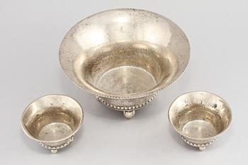 SKÅLAR, 3 st, silver, K. Andersson, Stockholm, 1922/1923. Vikt 1050 g.