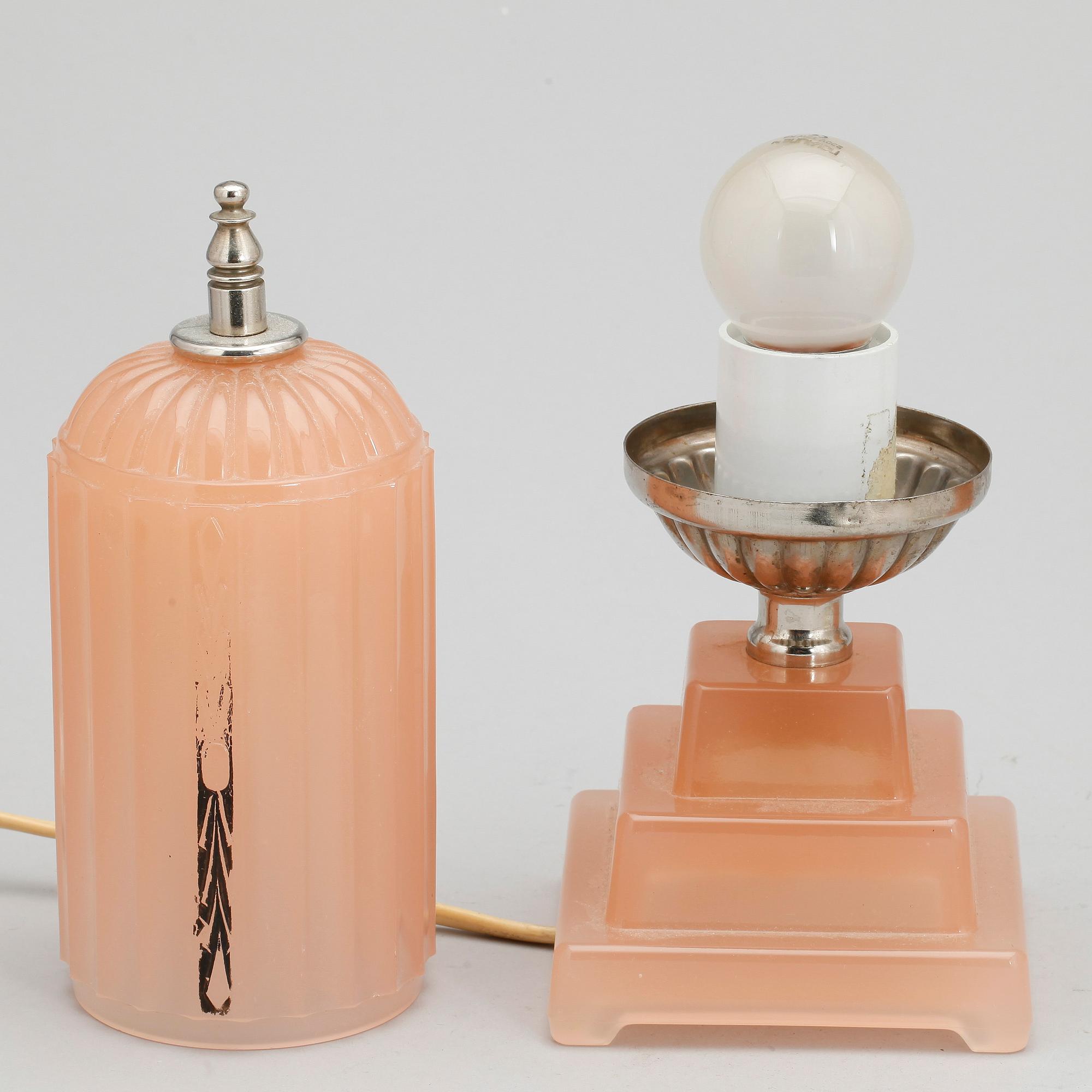 BORDSLAMPOR, ett par, art deco, 1920/30-tal.