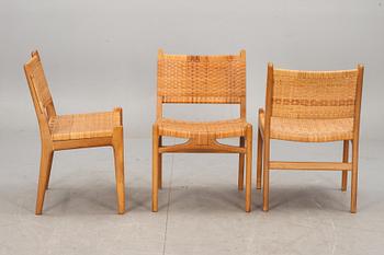 STOLAR, 6 st, CH-31, Hans J Wegner, Carl Hansen och Söner, 1900-talets mitt.