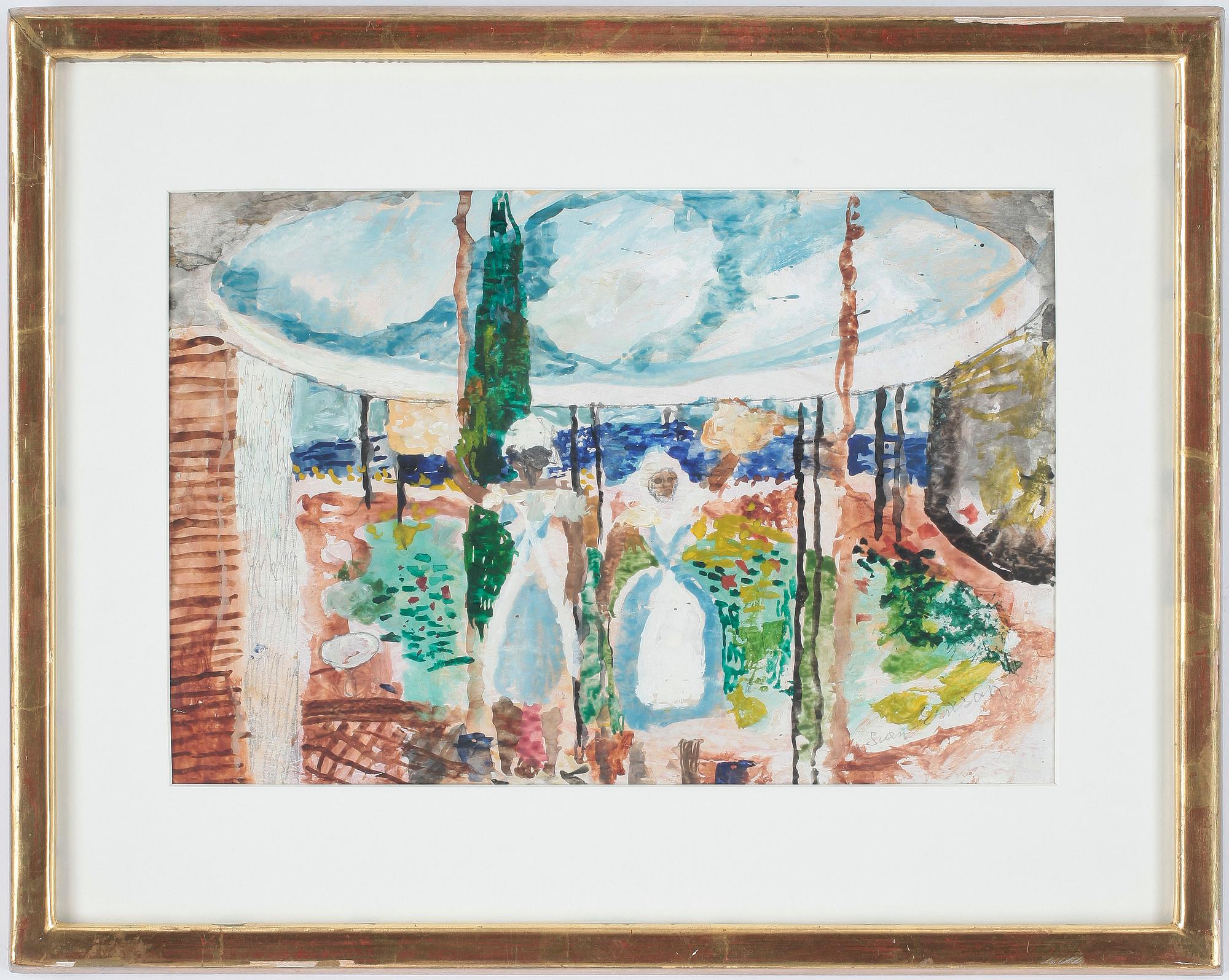 SVEN X:ET ERIXSON; Gouache och akvarell, sign och dat -66.