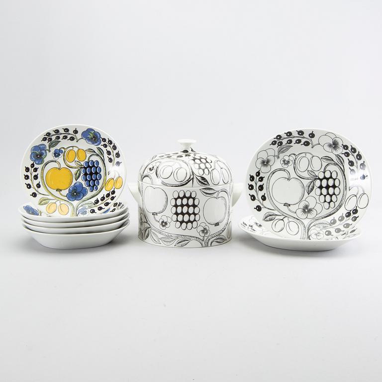 Birger Kaipiainen, An eight pcs Paratiisi dinner service form Arabia Finland later part of the 20th century.