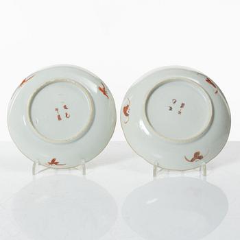 Fat, sex stycken, porslin, Kina, sen Qingdynasti / omkring 1900.