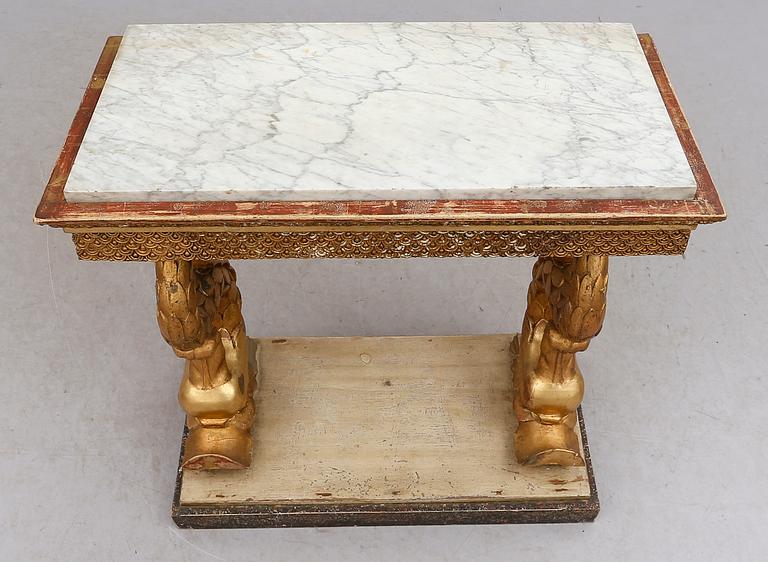 SPEGEL MED KONSOLBORD, empire, 1800-talets första hälft.