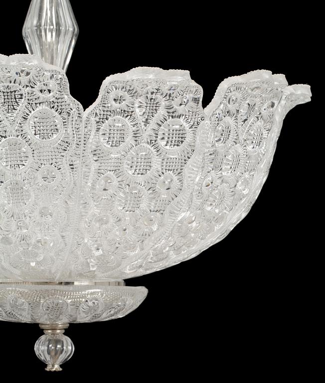 TAKLAMPA, glas, omkring 1900-talets mitt. H 58.