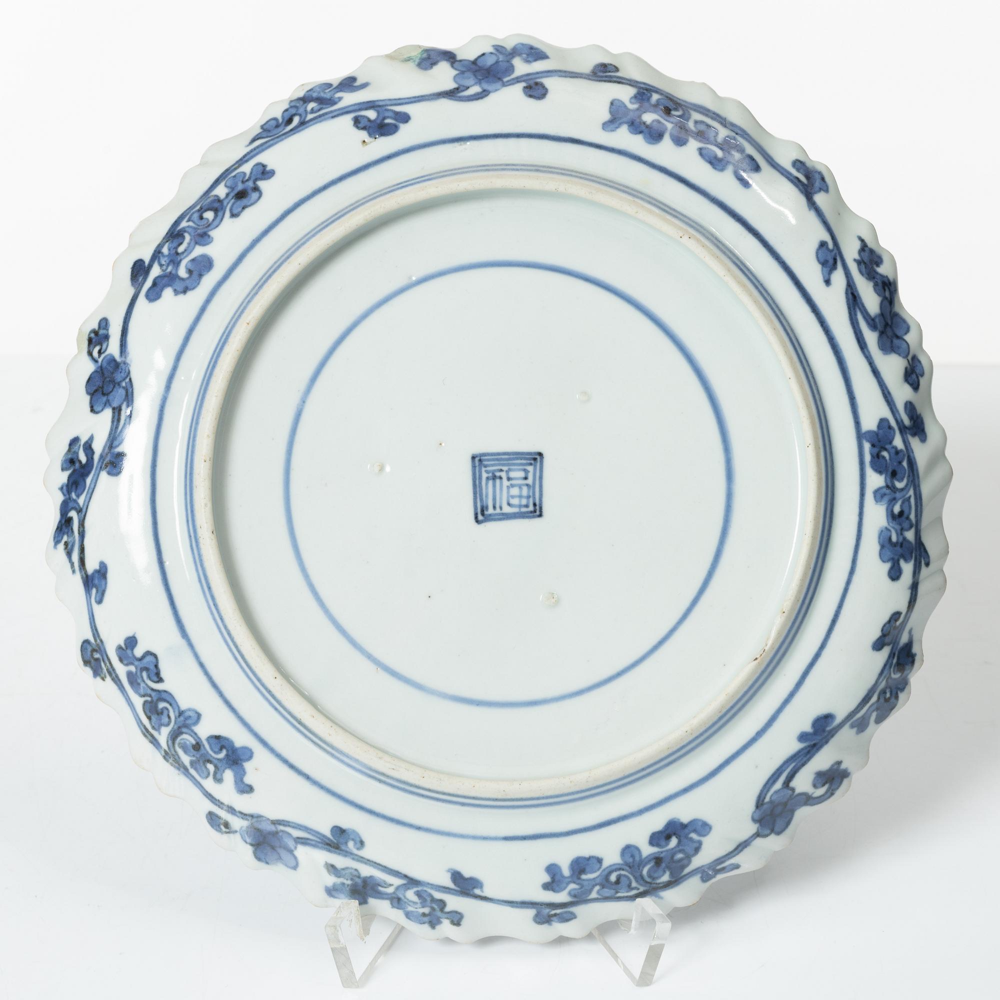 Tallrikar, fem stycken, porslin, Arita, Japan, Edo (1603-1868).