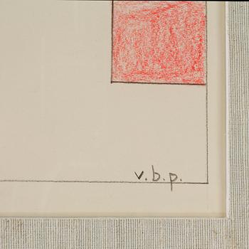 VILHELM BJERKE-PETERSEN, blandteknik på papper, signerad.
