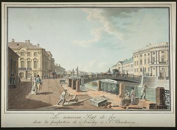 Benjamin Patersen (Paterson), ”Le nouveau Pont de fer dans la perspective de Newsky à St Petersbourg”.
