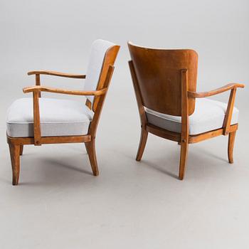 EINARI KYÖSTILÄ, karmstolar, ett par, Oy Stockmann Ab, Kervo Snickerifabrik, 1940-tal.