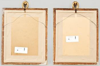 SPEGLAR, ett par, gustaviansk stil, omkr sekelskiftet 1900.