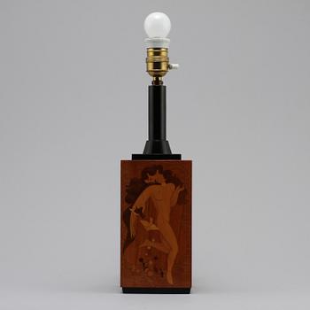 BIRGER EKMAN, bordslampa, "Persephone", Mjölby Intarsia, 1937.