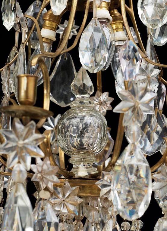 A Swedish Rococo 18th century six-light chandelier.