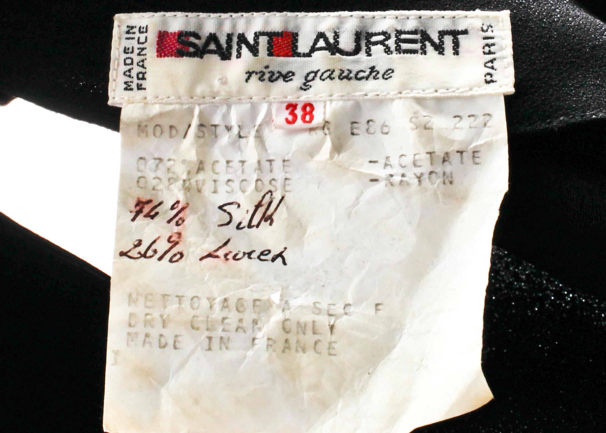 A 1986s long dress by Yves Saint Laurent.