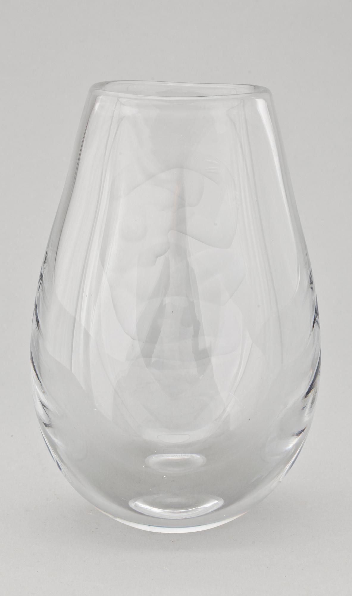 VAS, glas, Vicke Lindstrand, Orrefors. sign  och numr 1645A.4. Hj.
