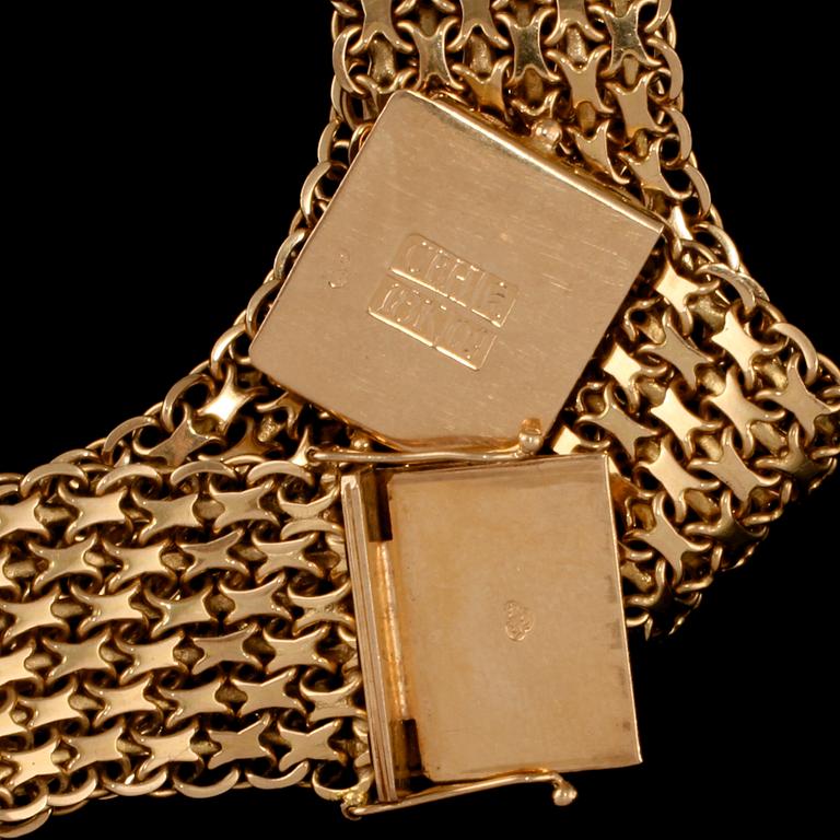 ARMLÄNK, 18k guld, Hallbergs, Köping, 1964. Vikt 32 g.