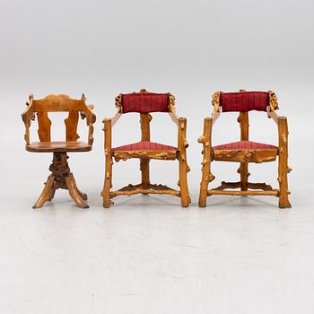 Furniture set, bentwood, 6 pieces, first half of the 20th century.