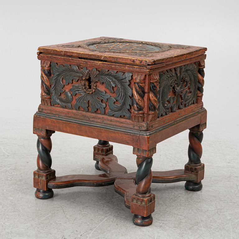 Barock, A chest, 18th century, on a later stand.